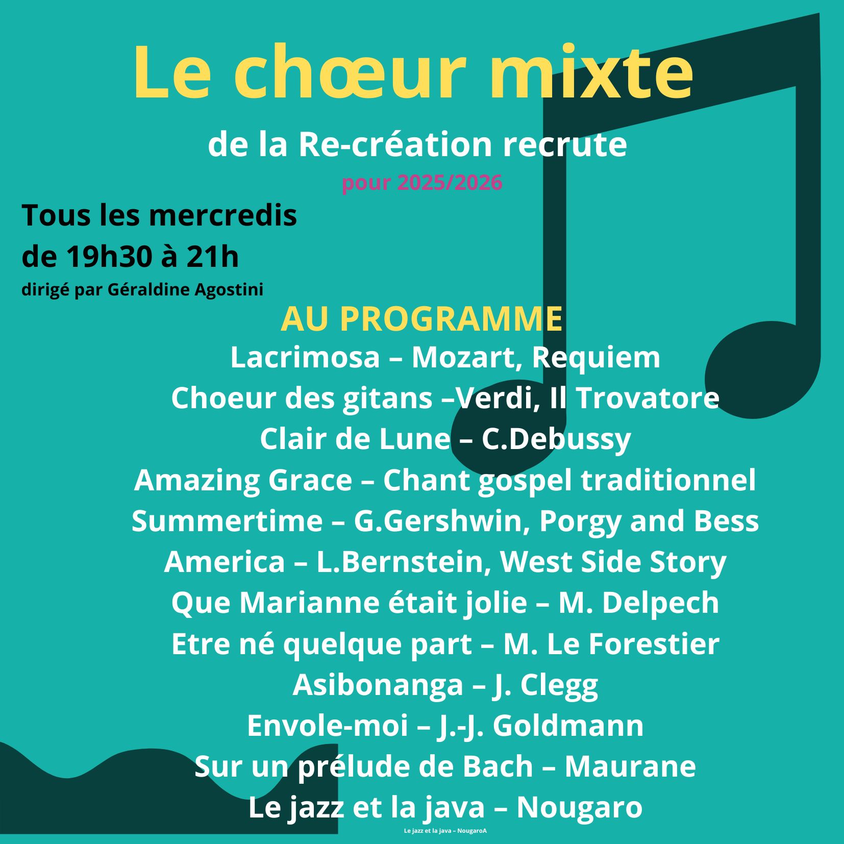 programme choeur mixte